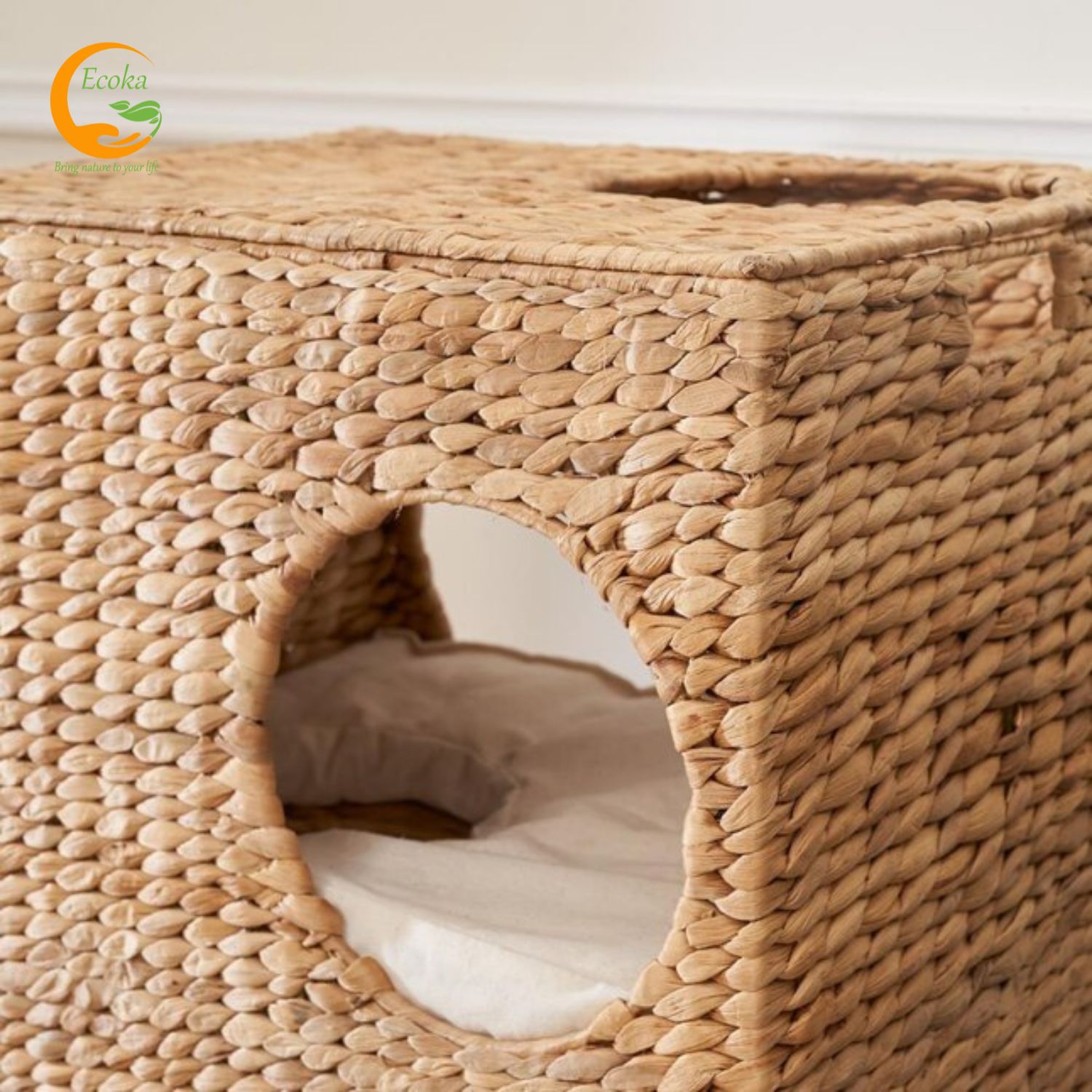 vietnam customizable lightweight water hyacinth pet cage handcrafted rectangle shape bed for cats and small dogs solid pattern vietnam customizable lightweight water hyacinth pet cage handcrafted rectangle shape bed for cats and small dogs solid pattern