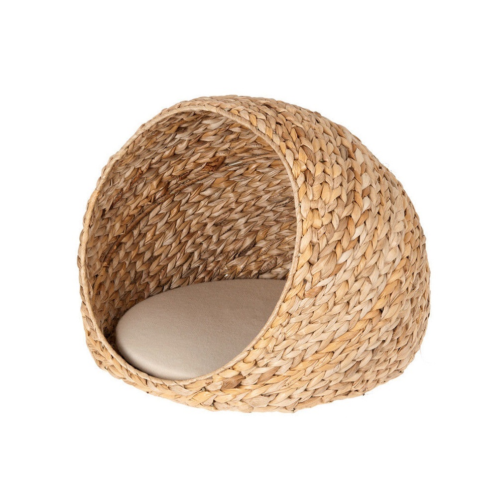 high quality custom logo natural seagrass cat cave bed small animals & dogs rattan pet hammocks with striped pattern accessory high quality custom logo natural seagrass cat cave bed small animals & dogs rattan pet hammocks with striped pattern accessory