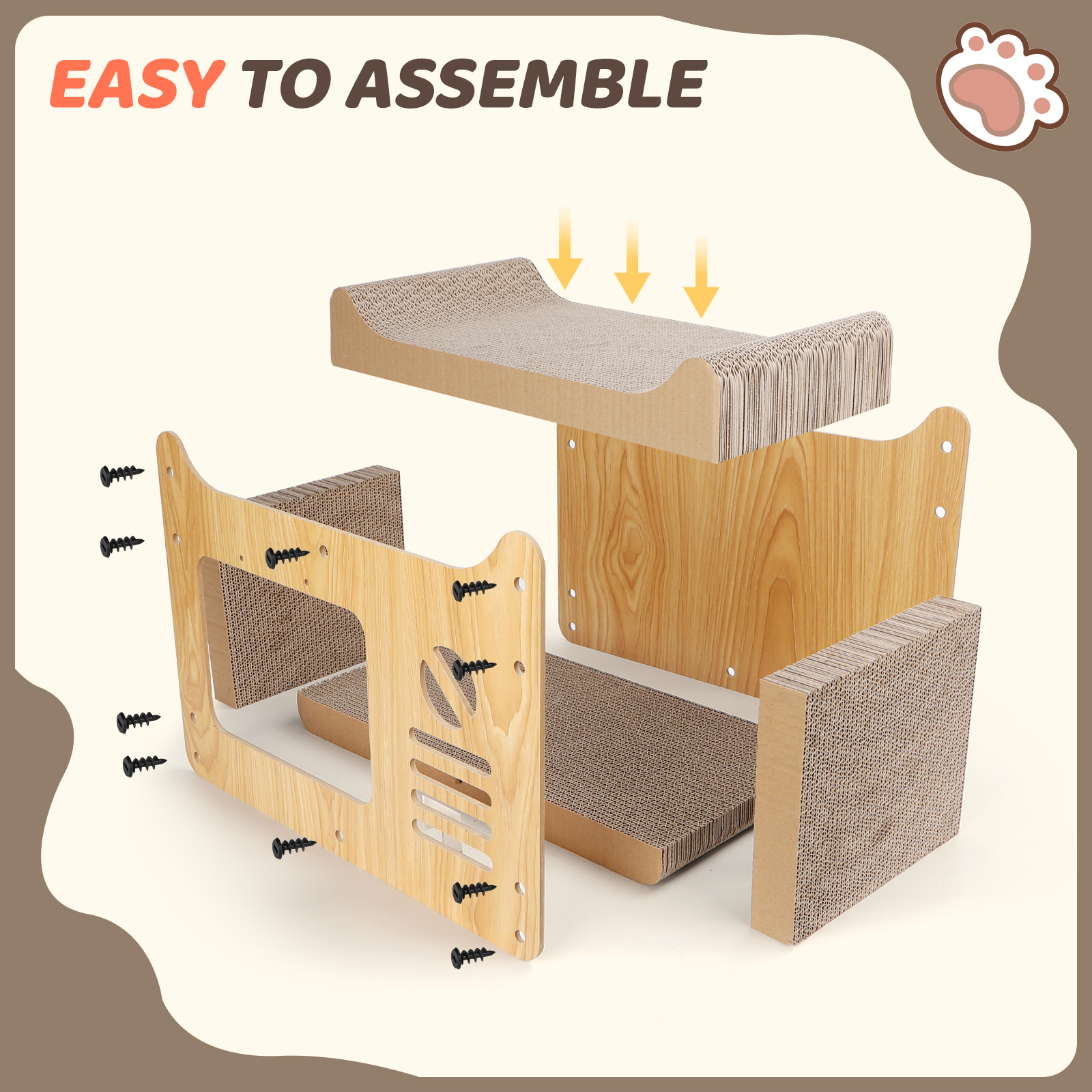 nobleza durable large cat house 47.5x25x32.5 cm sisal cardboard cat tree with ball toy and catnip mat nobleza durable large cat house 47.5x25x32.5 cm sisal cardboard cat tree with ball toy and catnip mat