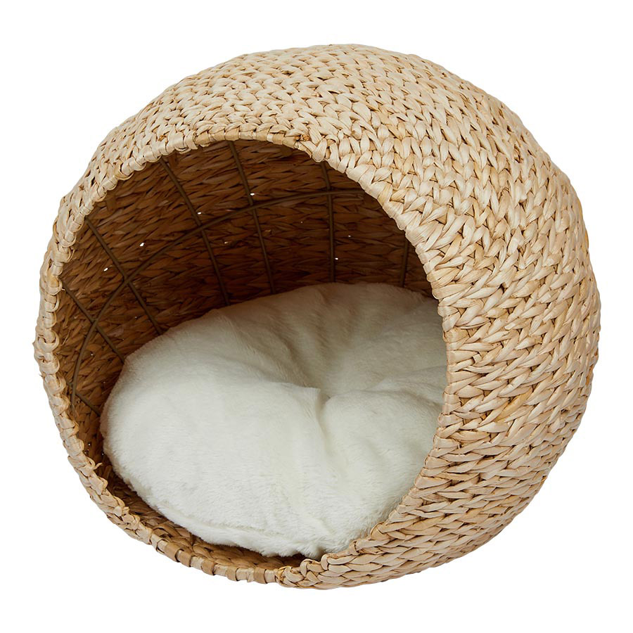 high quality custom logo natural seagrass cat cave bed small animals & dogs rattan pet hammocks with striped pattern accessory high quality custom logo natural seagrass cat cave bed small animals & dogs rattan pet hammocks with striped pattern accessory