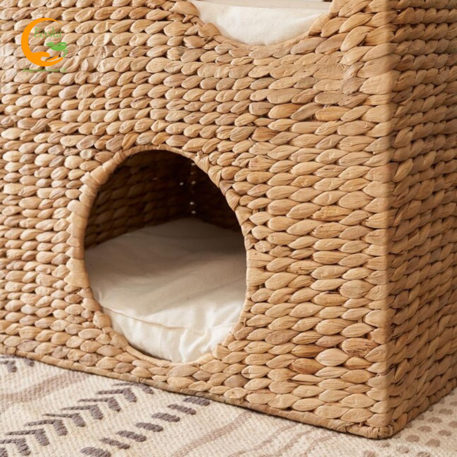 vietnam customizable lightweight water hyacinth pet cage handcrafted rectangle shape bed for cats and small dogs solid pattern vietnam customizable lightweight water hyacinth pet cage handcrafted rectangle shape bed for cats and small dogs solid pattern